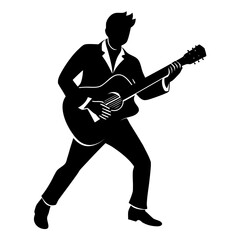 rock musician playing guitar