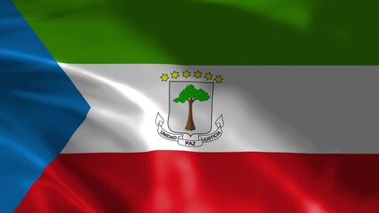 Flag of Equatorial Guinea. 4k Animated Background. Equatorial Guinea waving flag 4k - Powered by Adobe
