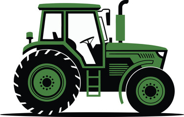 Obraz premium Green farm tractor vehicle illustration for agriculture work