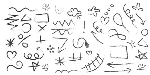 Hand drawn arrows, Collection of hand drawn chalk style doodles