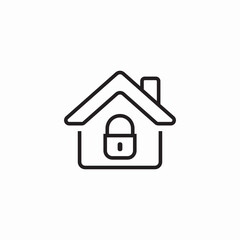 Fototapeta premium house lock icon sign vector