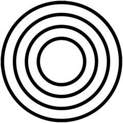 Concentric circles pattern creating a target or ripple effect with a simple black and white abstract geometric design suitable for backgrounds