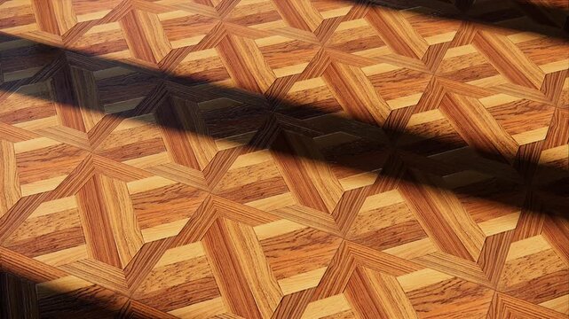 wood geometric pattern parquet texture with shadow animation