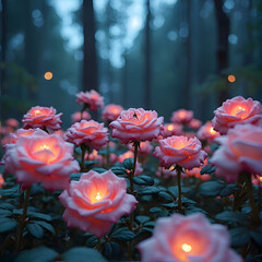 Red and yellow flowers blooming in a colorful garden