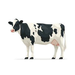 Cow, 2D flat vector illustration in icon style, isolated on a white background