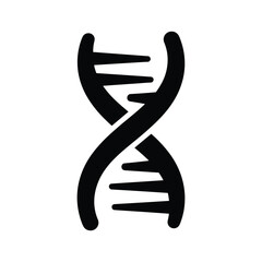 Fototapeta premium Black dna helix icon, isolated on