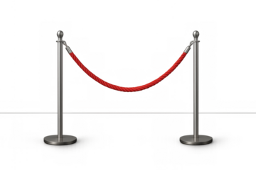 Stanchion queue barrier with red velvet rope creating an exclusive vip event entrance and control line