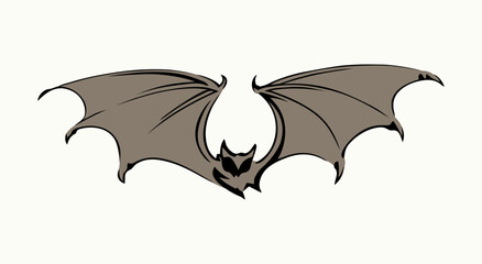 The bat is flying. Vector drawing