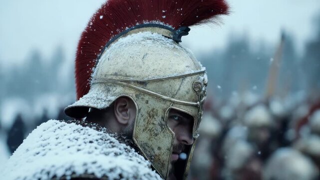 Fearless Spartan: spear clash, shield protection, intense gaze, warrior valor, heroic advance, battle cry, swift strike, ancient might, strategic skill, warrior discipline