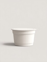 Simple white ceramic bowl on a light gray background