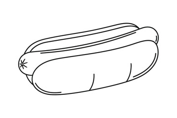 line art illustration of a hot dog