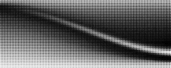 Black halftone dot wave pattern. Abstract grain fluid texture background. Dotted grit curve wallpaper. rasterized undulate swoosh overlay for poster, booklet, banner, brochure, flyer, leaflet. Vector