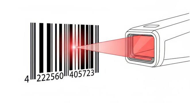 Scanning innovation symbol for retail automation systems and modern stock management techniques - Powered by Adobe