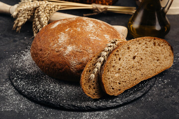 dark whole grain bread begs to be buttered