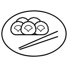 Sushi rolls on a plate
