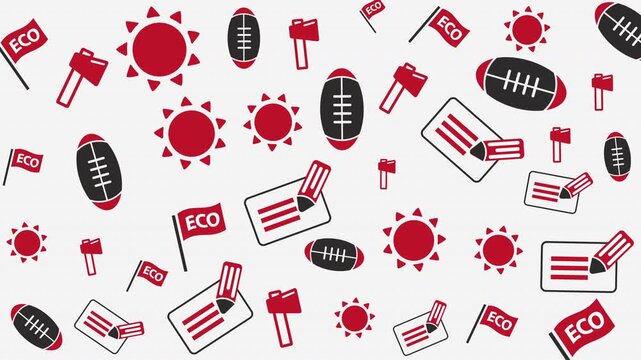 Eco-Friendly Concept with Thermometer, Virus Icons, and Sustainable Labels in a Flat Graphic Design Pattern