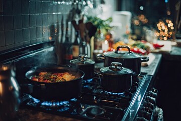 Empty open electric oven. New oven. Door open and light on.
