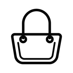 Outline icon of a handbag, isolated on