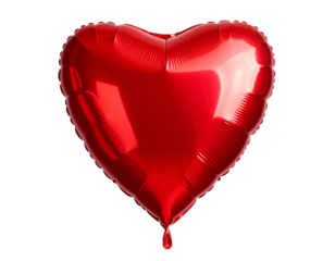  Heart-Shaped Red Foil Balloon (Love Theme) – PNG Transparent Background