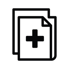 Document with plus sign icon isolated on