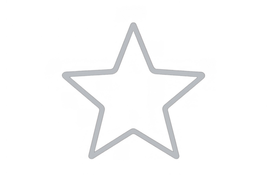Star outline icon for rating, favorite, importance, quality, review, and success. Isolated graphic on transparent background