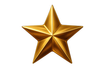 Obraz premium Shiny gold metallic star icon representing top performance, premium status, award and high rating with glossy 3d look