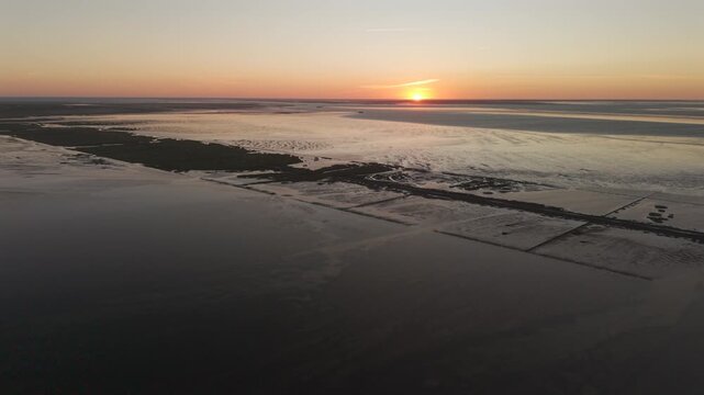 Sunset view on the way back from mand&oslash; island back to Romo Denmark