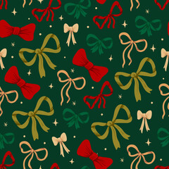 Christmas Bows - Seamless Pattern Design