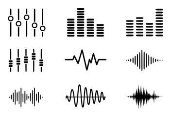 Collection of Sound Waveform and Equalizer Icons