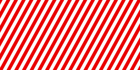 Striped candy cane seamless pattern for Christmas or New Year decoration, red and white diagonal stripes background, Xmas gift wrap, winter holiday present wrapping paper