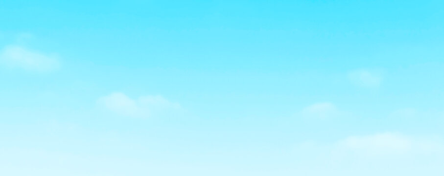 Blue pastel sky with white fluffy cloud. Cumulus clouds background. Cloudscape morning sky. The concepts of freedom of life, never give up and positive though energy. - Powered by Adobe