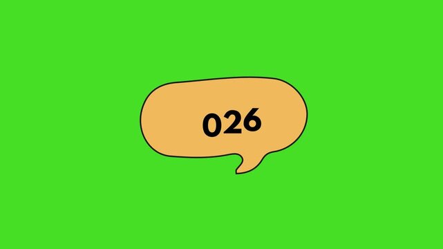 Animated 2026 new year countdown graphic with speech bubble on vibrant green background perfect for social media stories and futuristic designs