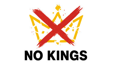Protest symbol with crossed out crown, isolated on transparent background