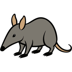 Cute cartoon bandicoot illustration on white background