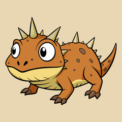 Cute cartoon spiky lizard character illustration