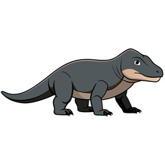 Cartoon komodo dragon illustration on white background