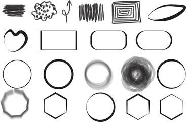 Hand-Drawn Shapes, Scribbles & Design Elements Pack