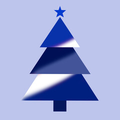 Fototapeta premium Ilustración vectorial de arbolito de Navidad decorado, diseño moderno y minimalista con detalles festivos ideales para tarjetas, proyectos creativos y temporada navideña