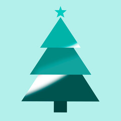 Obraz premium Ilustración vectorial de arbolito de Navidad decorado, diseño moderno y minimalista con detalles festivos ideales para tarjetas, proyectos creativos y temporada navideña