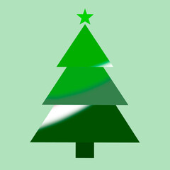 Fototapeta premium Ilustración vectorial de arbolito de Navidad decorado, diseño moderno y minimalista con detalles festivos ideales para tarjetas, proyectos creativos y temporada navideña