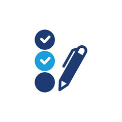 pen with checklist colored icon vector design good for web or mobile app