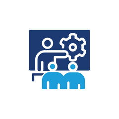 Engineers Receiving Training on Industrial colored icon vector design good for web or mobile app