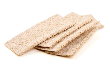 Crispbread crackers, isolated on white background