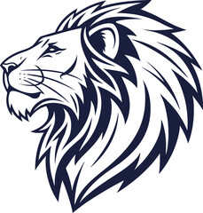 Fototapeta premium Lion Head Silhouette Graphic Vector Animal Design for Symbol and Icon Element
