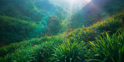 Wicker Basket with Colorful Textiles