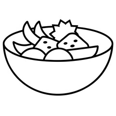 Bowl of food outline art