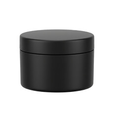 Black Container Jar With Lid on black monochrome background