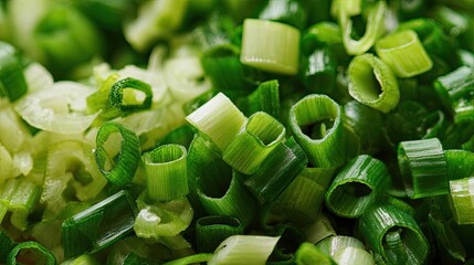 Chopped green onions background