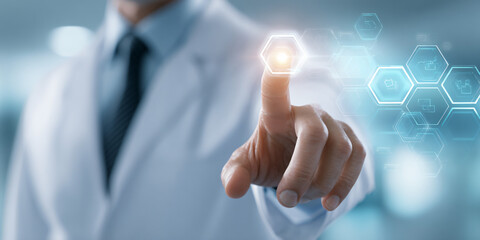 Exemplary Medical Expertise Personified: A Skilled Doctor in White Lab Coat Stands Proudly Exuding Professionalism and Trustworthiness