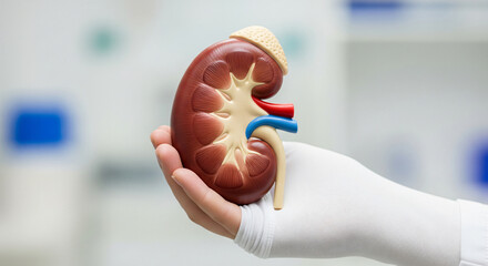 Hand Holding Clean Kidney In Clinical Medical Setting JPG